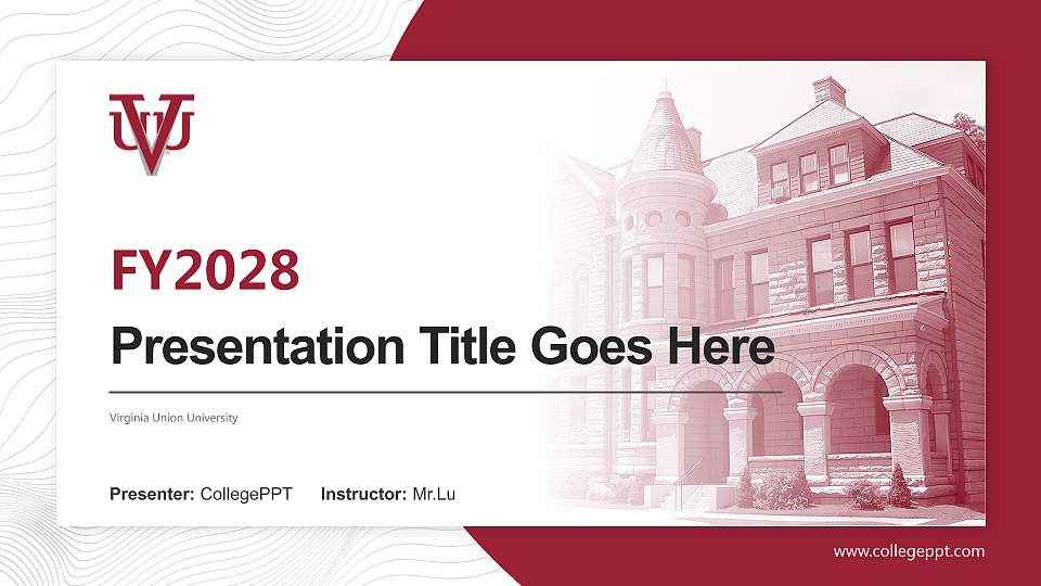 Virginia Union University Academic Presentation/Research Findings Report PPT Template16:9 ratio PPT effect preview image