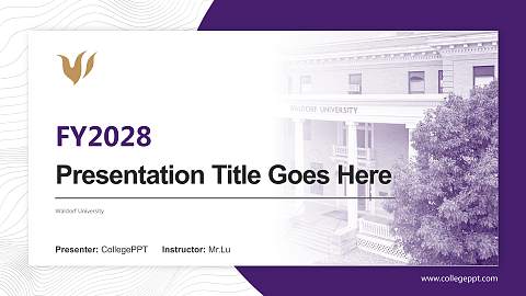 Waldorf University Academic Presentation/Research Findings Report PPT Template
