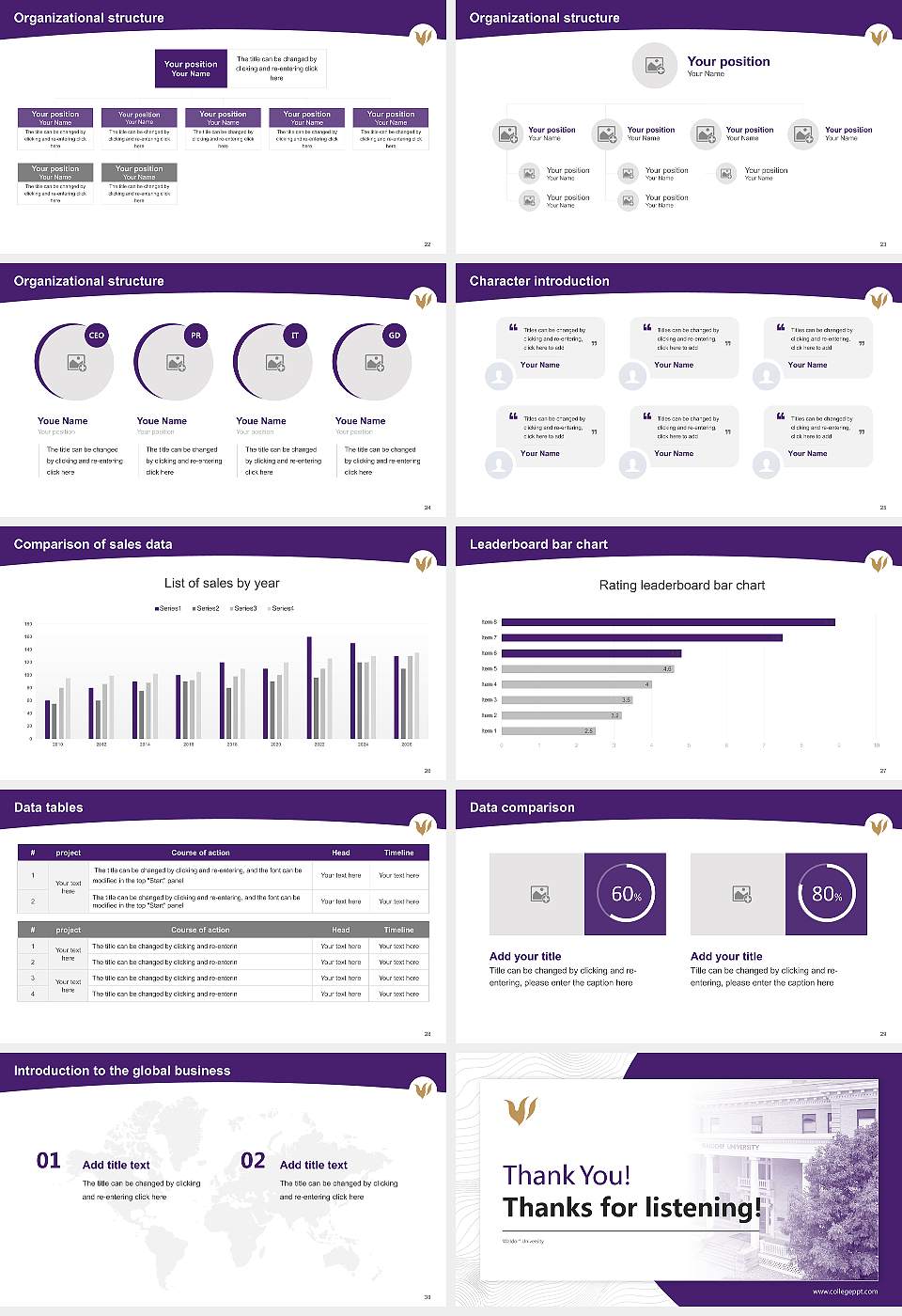 Waldorf University Academic Presentation/Research Findings Report PPT Template16:9 ratio PPT effect preview image4