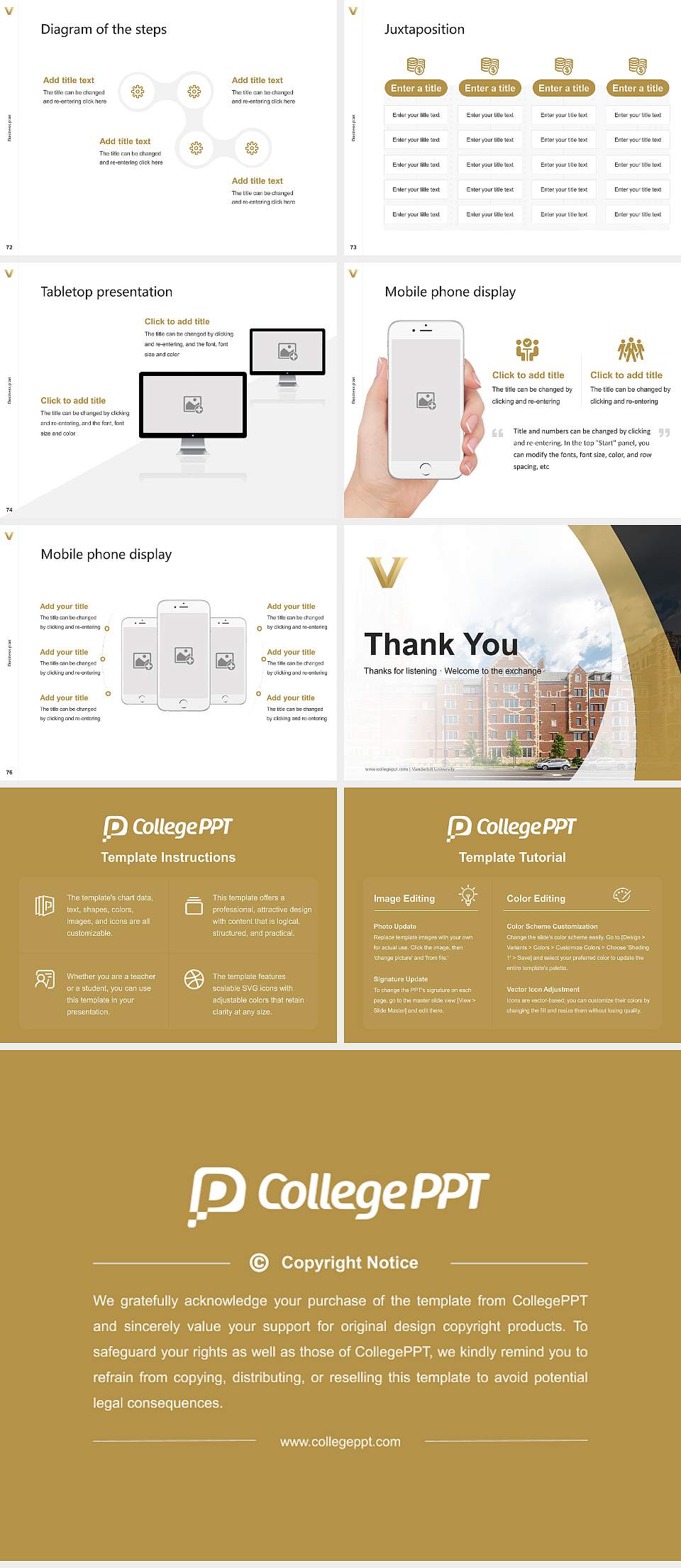 Vanderbilt University Competition/Entrepreneurship Contest PPT Template4:3 ratio PPT effect preview image9