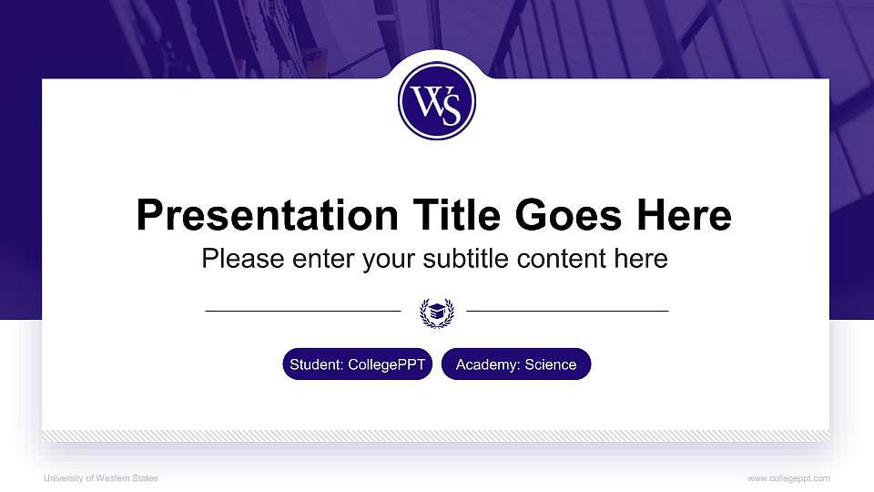 University of Western States National Scholarship Defense PPT Template16:9 ratio PPT effect preview image