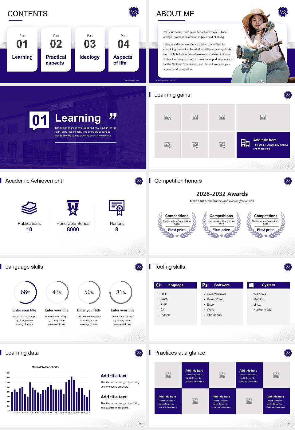 University of Western States National Scholarship Defense PPT Template16:9 ratio PPT effect preview image2