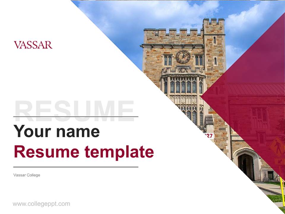 Vassar College Resume PPT Template4:3 ratio PPT effect preview image5