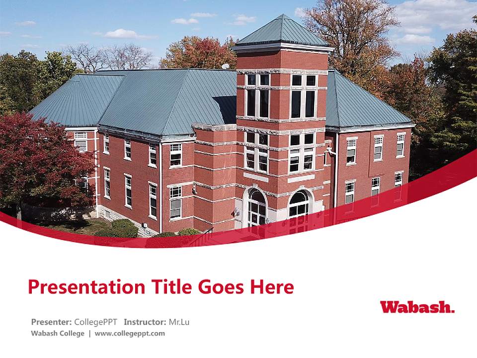 Wabash College Course/Courseware Creation PPT Template4:3 ratio PPT effect preview image5