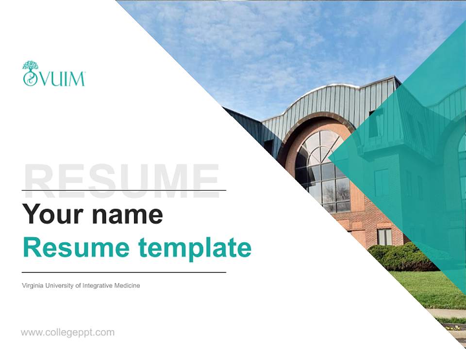 Virginia University of Integrative Medicine Resume PPT Template4:3 ratio PPT effect preview image5