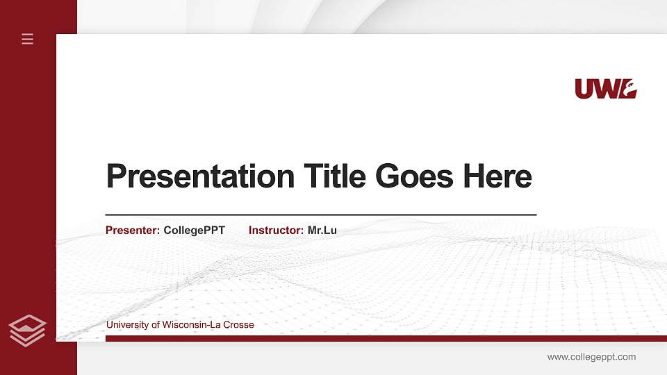 University of Wisconsin-La Crosse Thesis Proposal/Graduation Defense PPT Template16:9 ratio PPT effect preview image