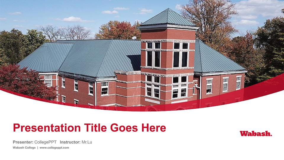 Wabash College Course/Courseware Creation PPT Template16:9 ratio PPT effect preview image