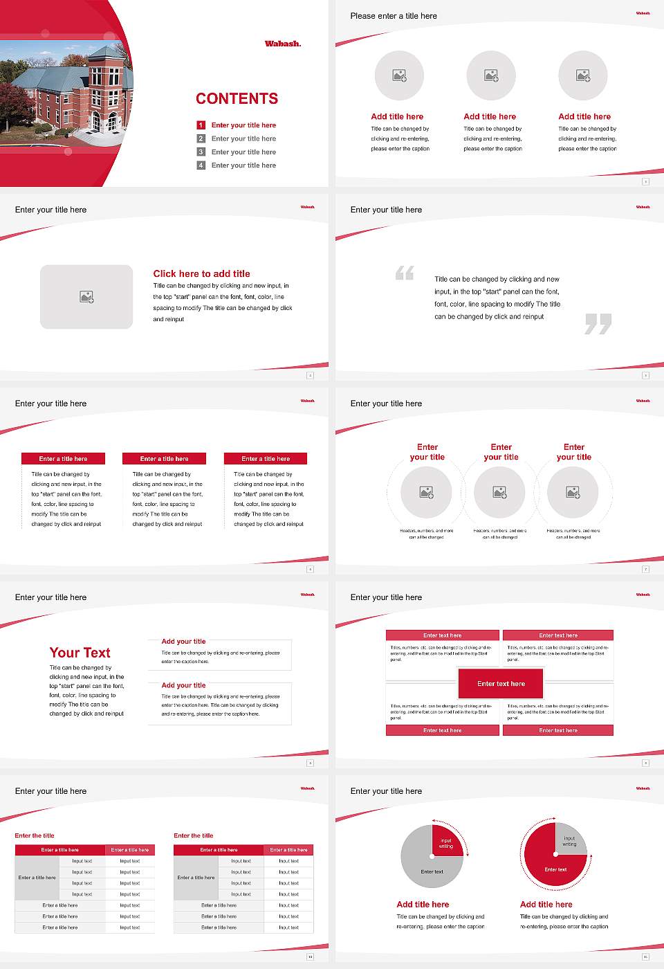 Wabash College Course/Courseware Creation PPT Template16:9 ratio PPT effect preview image2