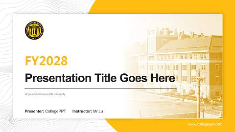Virginia Commonwealth University Academic Presentation/Research Findings Report PPT Template