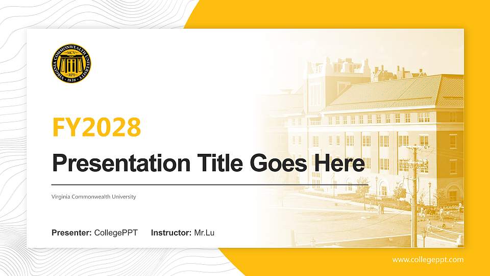 Virginia Commonwealth University Academic Presentation/Research Findings Report PPT Template16:9 ratio PPT effect preview image