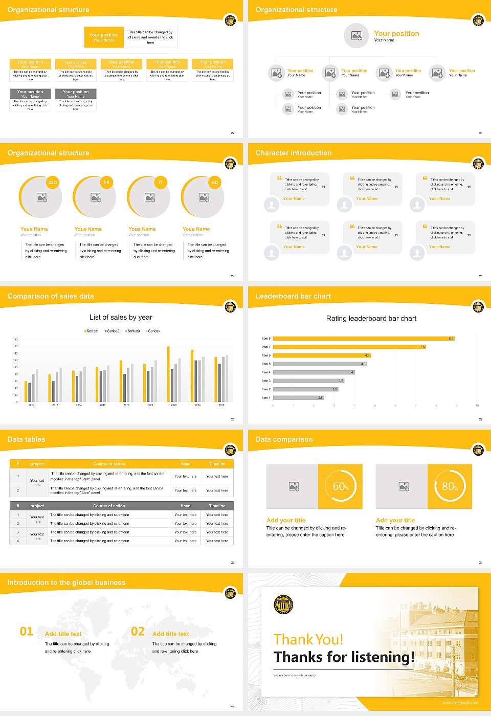 Virginia Commonwealth University Academic Presentation/Research Findings Report PPT Template16:9 ratio PPT effect preview image4