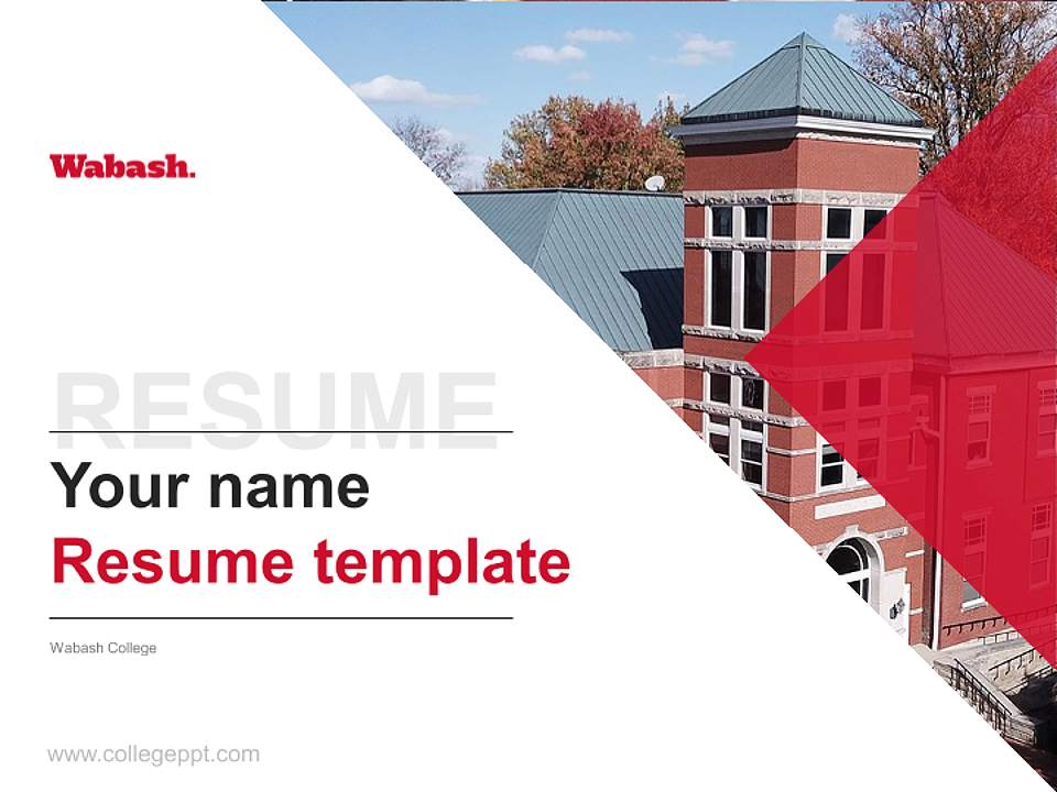 Wabash College Resume PPT Template4:3 ratio PPT effect preview image5