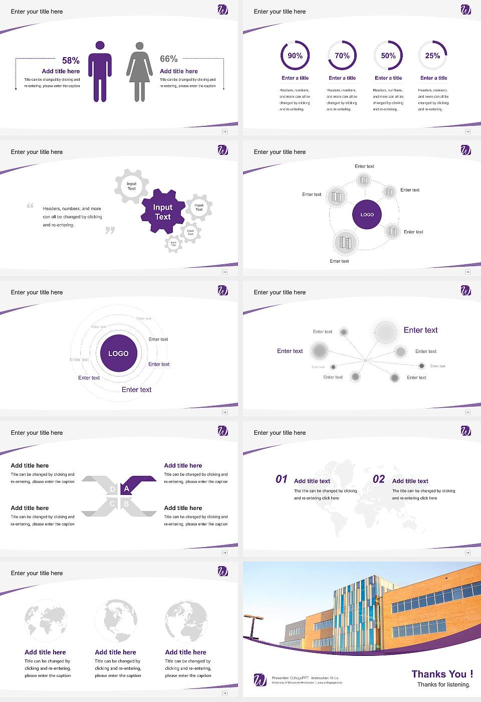 University of Wisconsin-Whitewater Course/Courseware Creation PPT Template16:9 ratio PPT effect preview image4