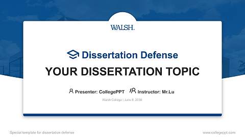 Walsh College Graduation Thesis Defense PPT Template