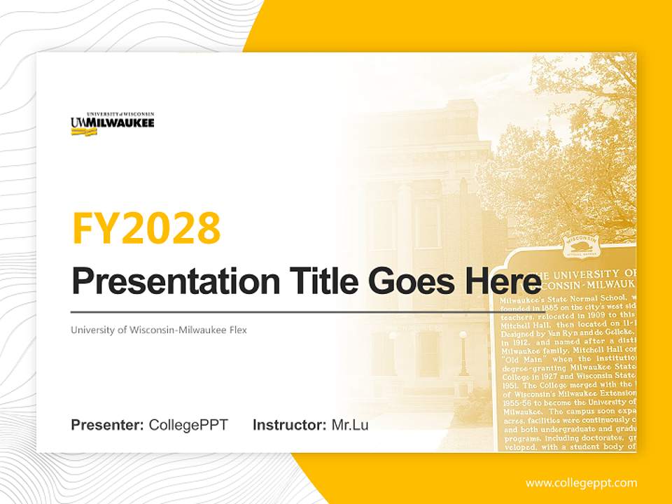 University of Wisconsin-Milwaukee Flex Academic Presentation/Research Findings Report PPT Template4:3 ratio PPT effect preview image5