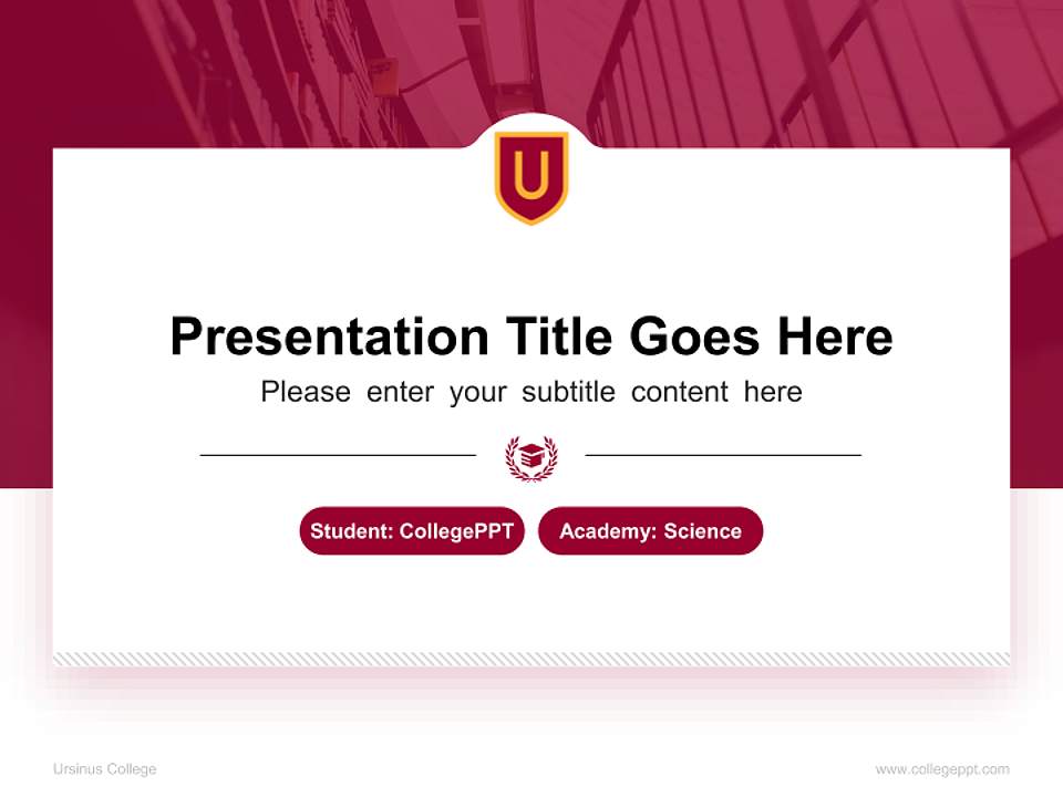 Ursinus College National Scholarship Defense PPT Template4:3 ratio PPT effect preview image4