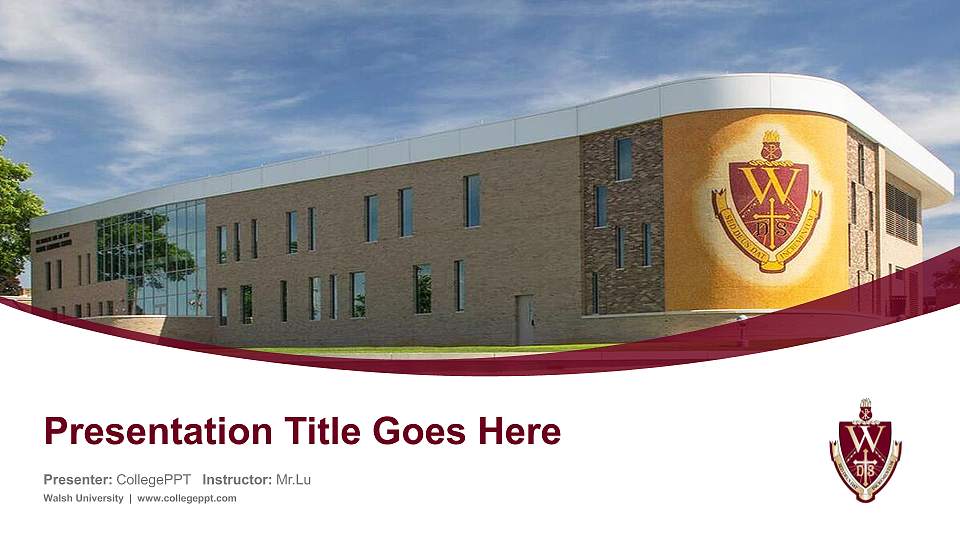 Walsh University Course/Courseware Creation PPT Template16:9 ratio PPT effect preview image