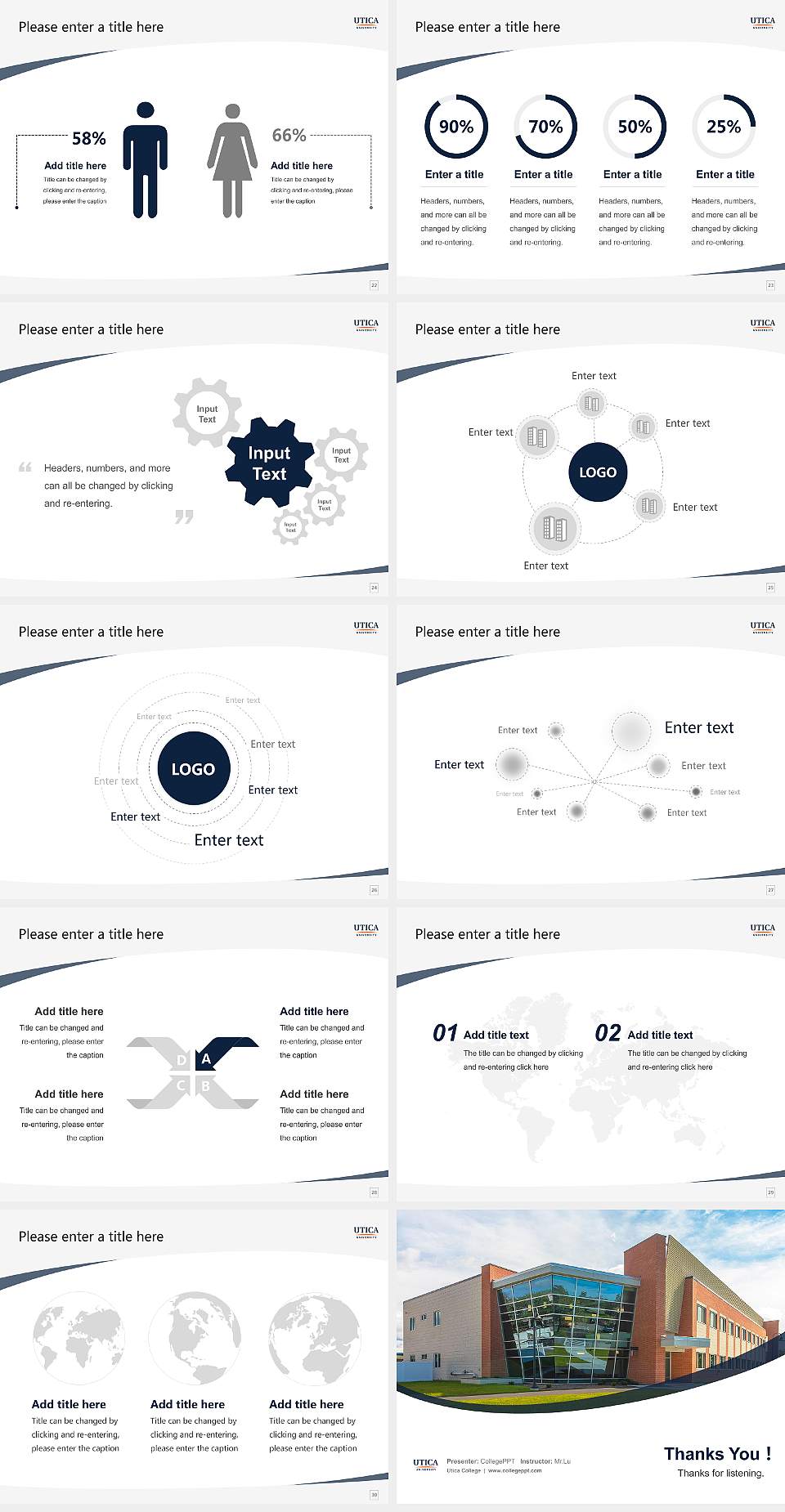 Utica College Course/Courseware Creation PPT Template4:3 ratio PPT effect preview image4