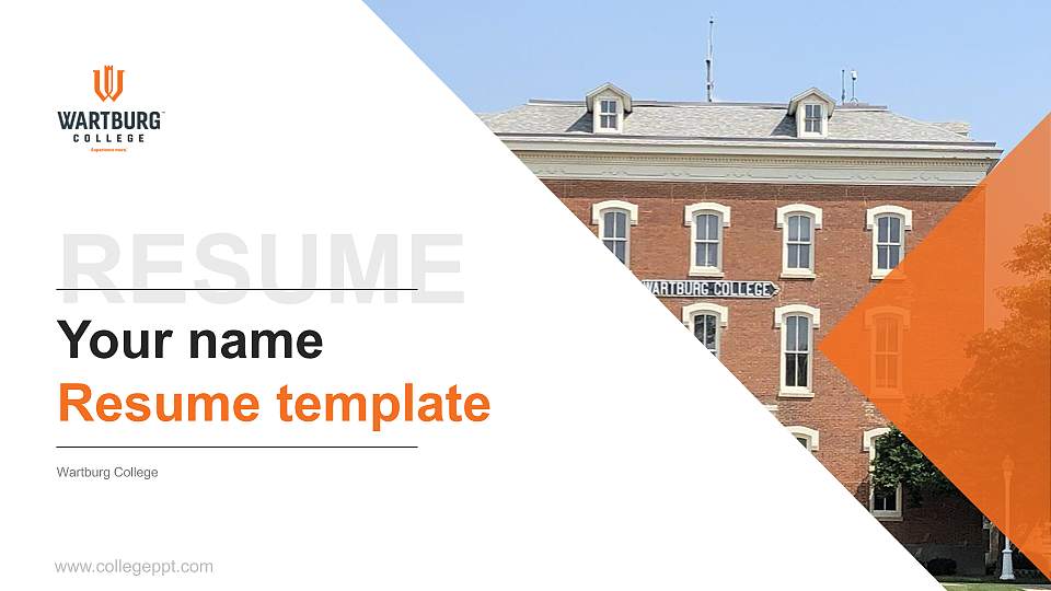 Wartburg College Resume PPT Template16:9 ratio PPT effect preview image
