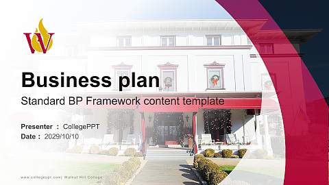 Walnut Hill College Competition/Entrepreneurship Contest PPT Template
