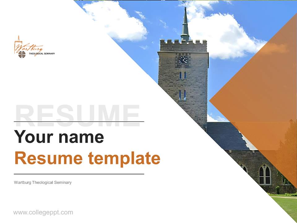 Wartburg Theological Seminary Resume PPT Template4:3 ratio PPT effect preview image5
