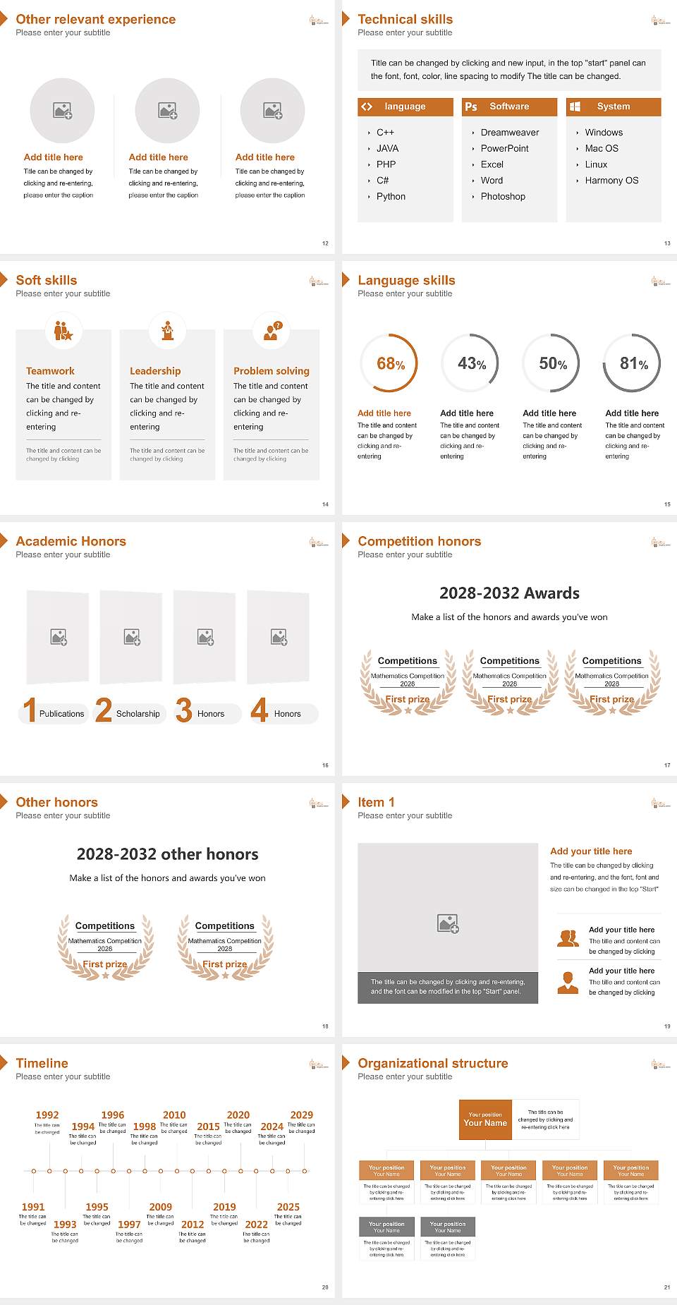 Wartburg Theological Seminary Resume PPT Template4:3 ratio PPT effect preview image3