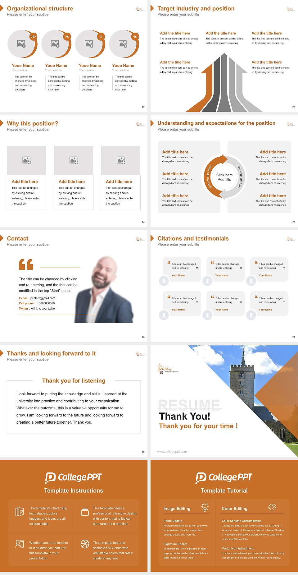 Wartburg Theological Seminary Resume PPT Template4:3 ratio PPT effect preview image4