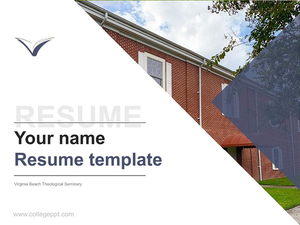 Virginia Beach Theological Seminary Resume PPT Template4:3 ratio PPT effect preview image5