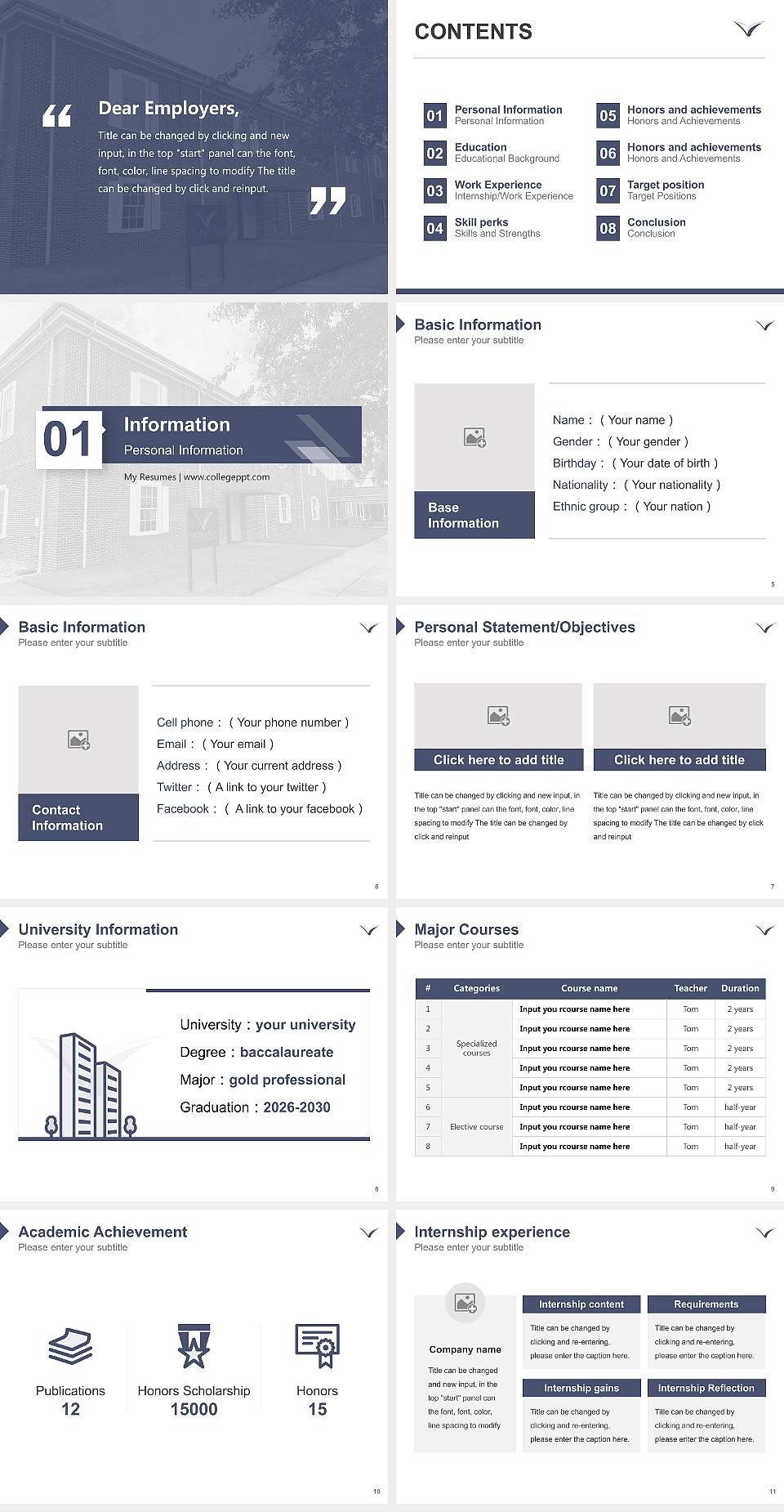 Virginia Beach Theological Seminary Resume PPT Template4:3 ratio PPT effect preview image2
