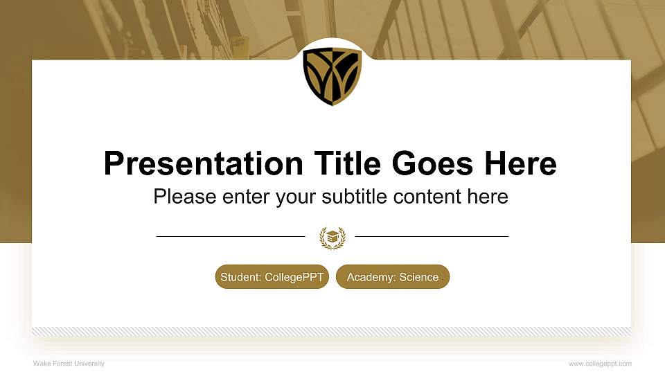 Wake Forest University National Scholarship Defense PPT Template16:9 ratio PPT effect preview image