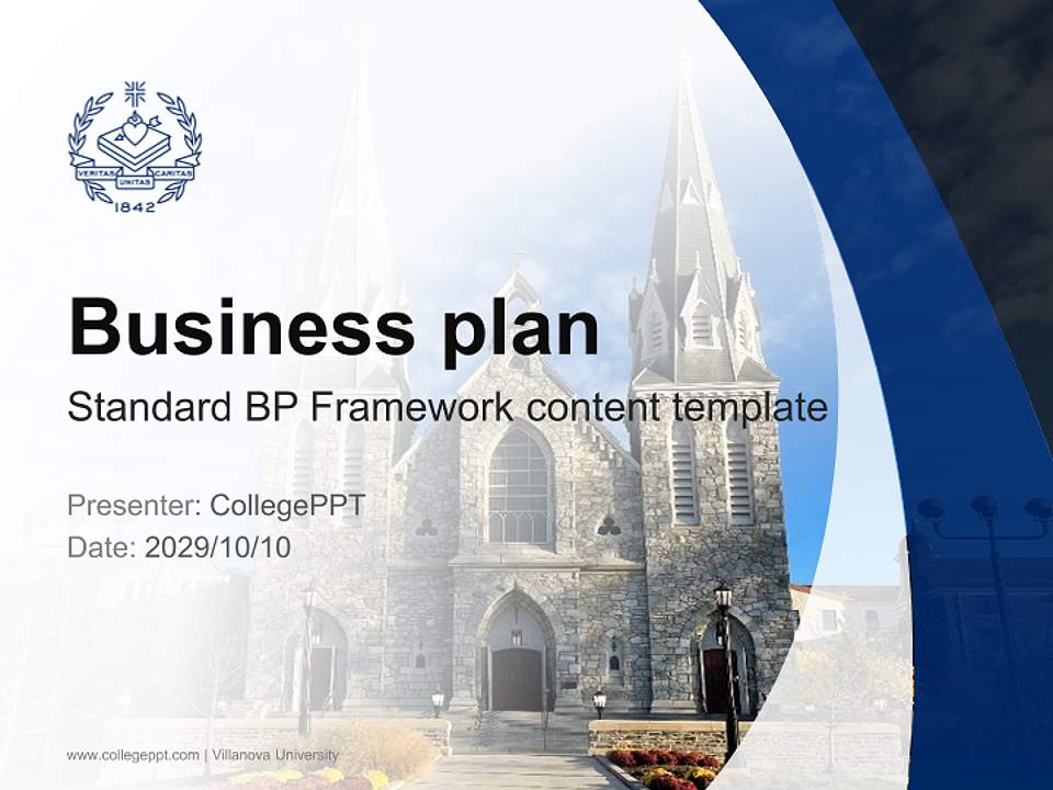 Villanova University Competition/Entrepreneurship Contest PPT Template4:3 ratio PPT effect preview image9