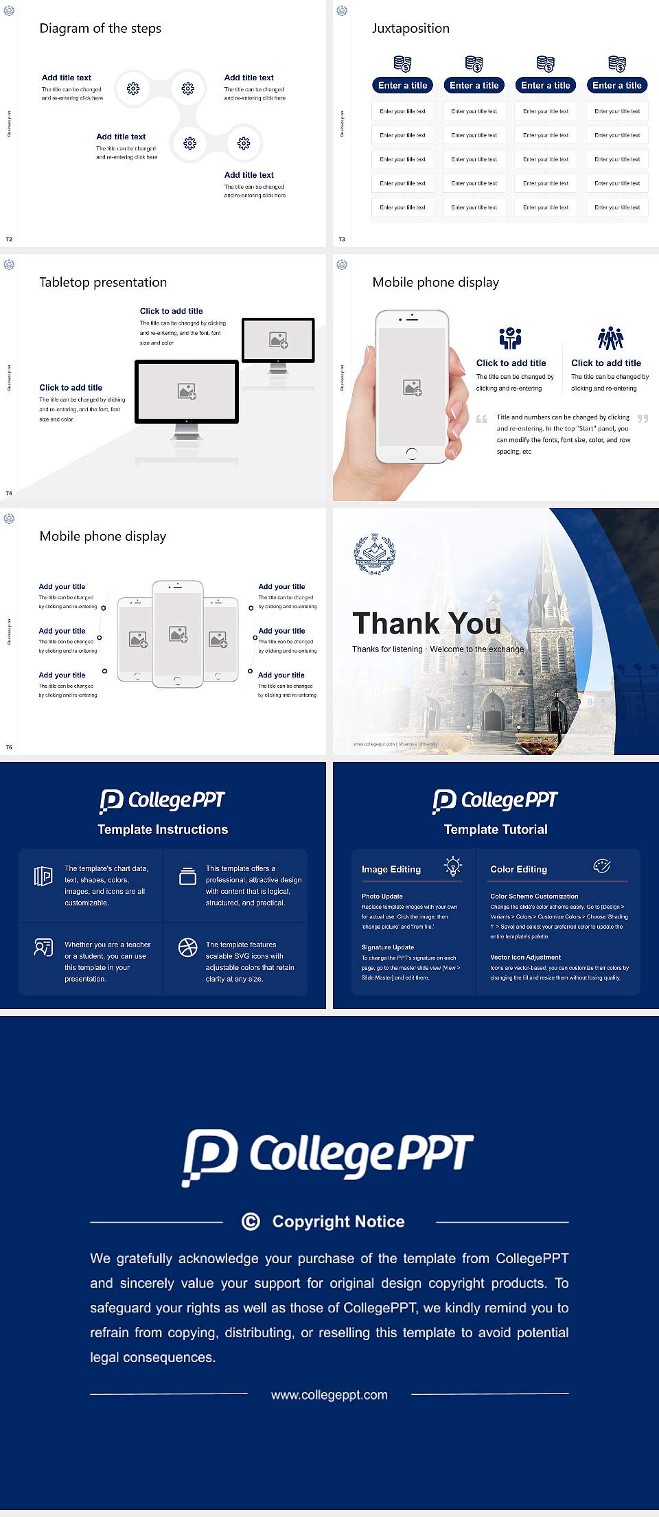 Villanova University Competition/Entrepreneurship Contest PPT Template4:3 ratio PPT effect preview image9