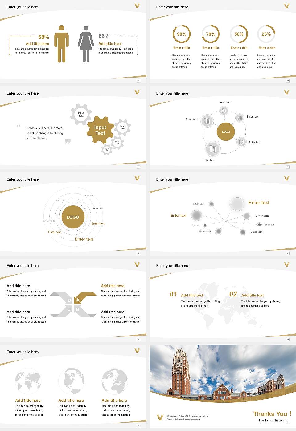 Vanderbilt University Course/Courseware Creation PPT Template16:9 ratio PPT effect preview image4