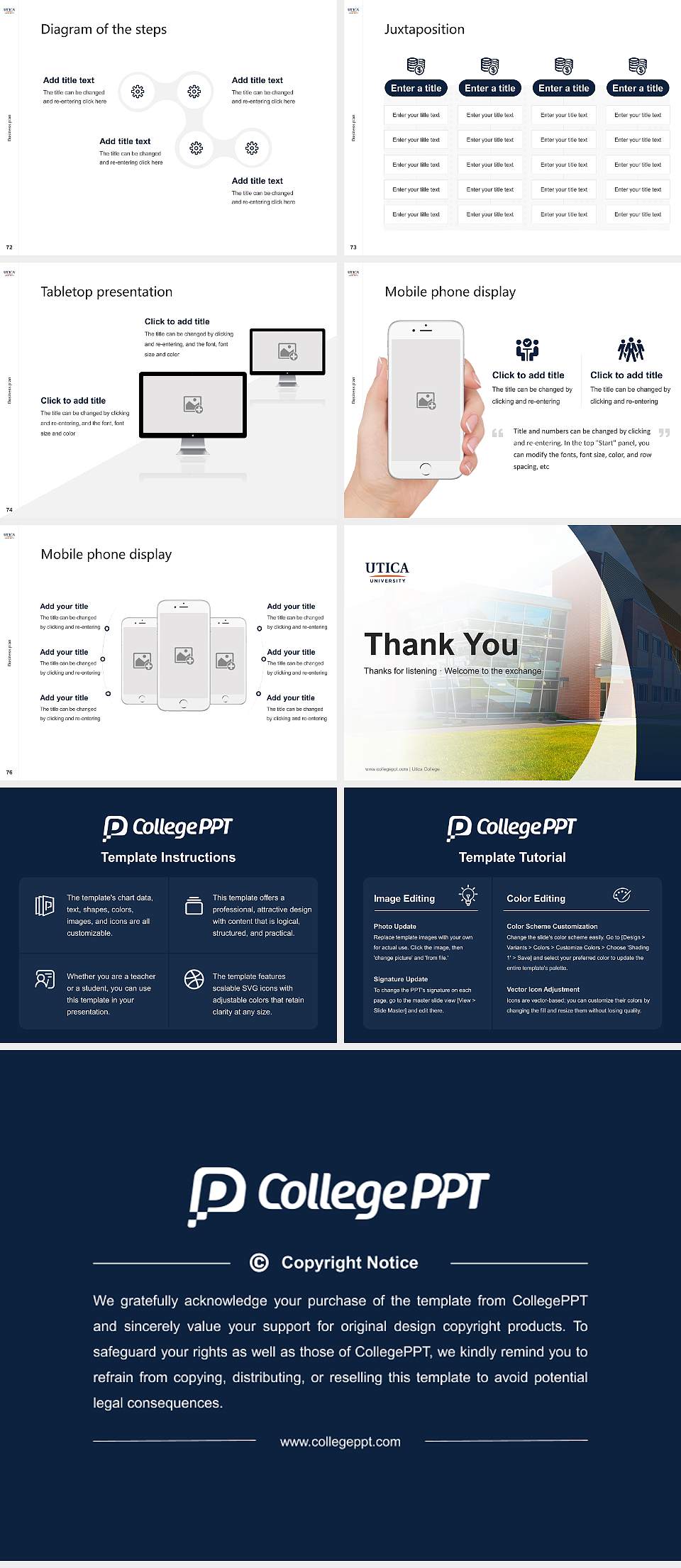Utica College Competition/Entrepreneurship Contest PPT Template4:3 ratio PPT effect preview image9