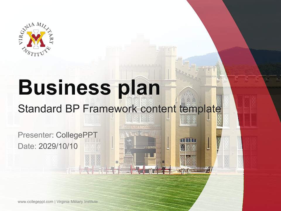 Virginia Military Institute Competition/Entrepreneurship Contest PPT Template4:3 ratio PPT effect preview image9