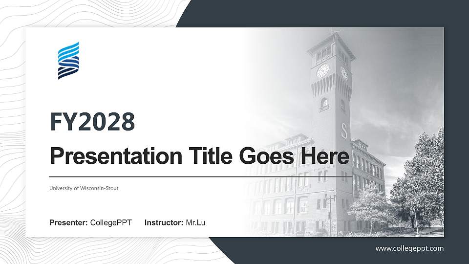 University of Wisconsin-Stout Academic Presentation/Research Findings Report PPT Template16:9 ratio PPT effect preview image