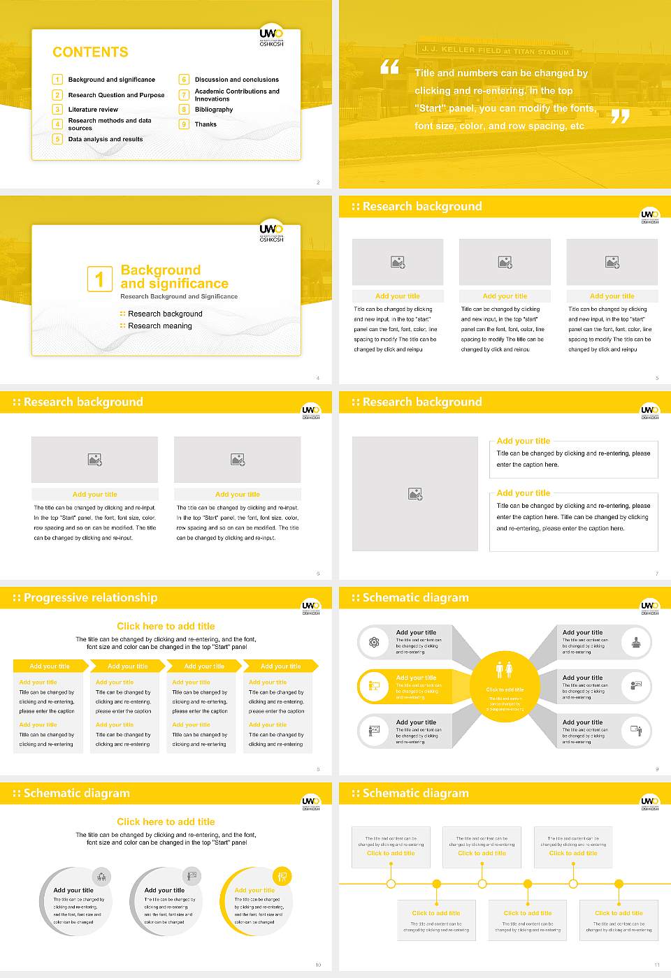 University of Wisconsin-Oshkosh Graduation Thesis Defense PPT Template16:9 ratio PPT effect preview image2