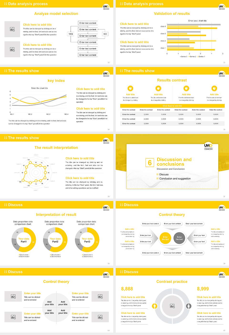University of Wisconsin-Oshkosh Graduation Thesis Defense PPT Template16:9 ratio PPT effect preview image5