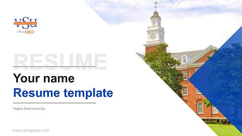 Virginia State University Resume PPT Template
