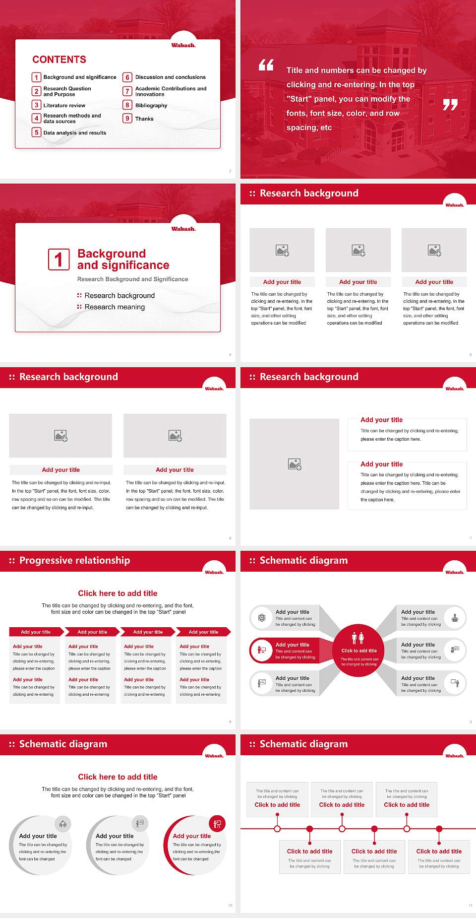 Wabash College Graduation Thesis Defense PPT Template4:3 ratio PPT effect preview image2