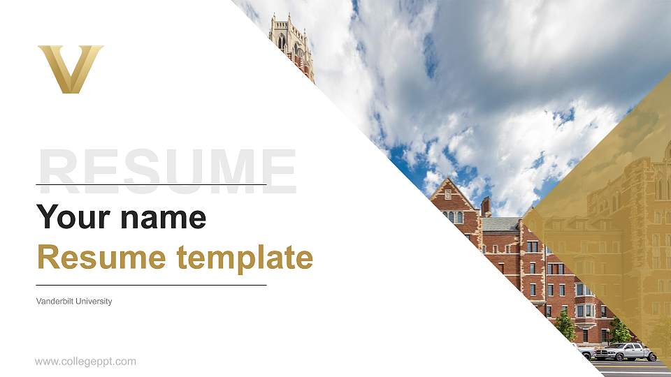 Vanderbilt University Resume PPT Template16:9 ratio PPT effect preview image