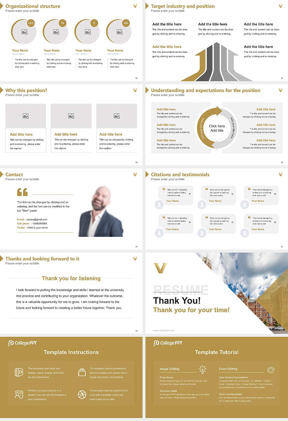 Vanderbilt University Resume PPT Template16:9 ratio PPT effect preview image4