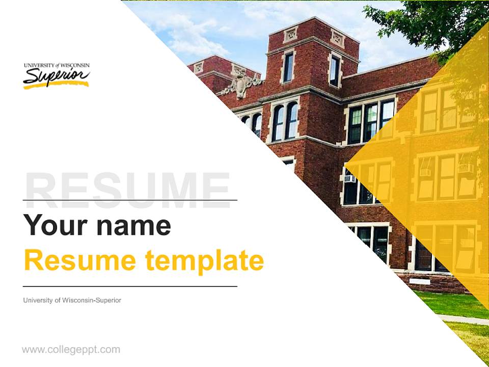 University of Wisconsin-Superior Resume PPT Template4:3 ratio PPT effect preview image5