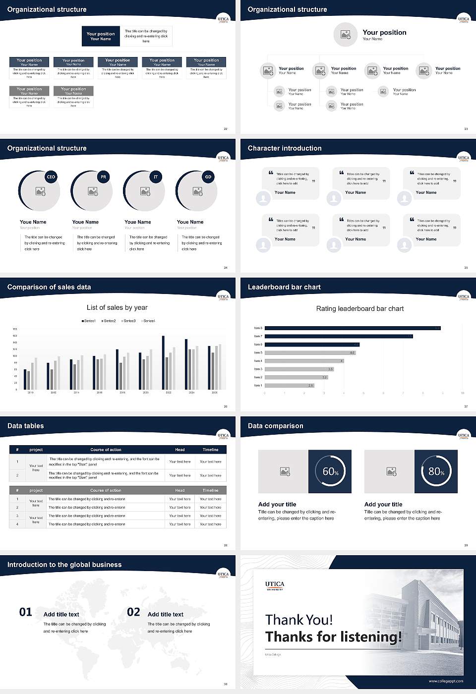 Utica College Academic Presentation/Research Findings Report PPT Template16:9 ratio PPT effect preview image4