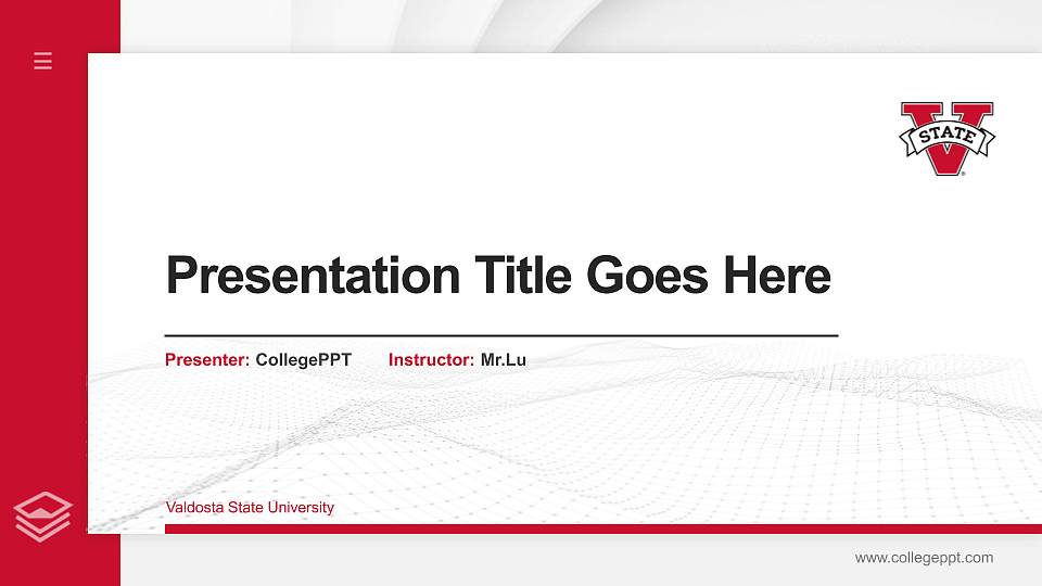 Valdosta State University Thesis Proposal/Graduation Defense PPT Template16:9 ratio PPT effect preview image