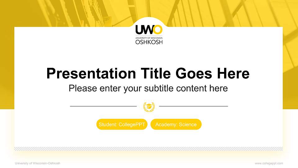 University of Wisconsin-Oshkosh National Scholarship Defense PPT Template16:9 ratio PPT effect preview image1