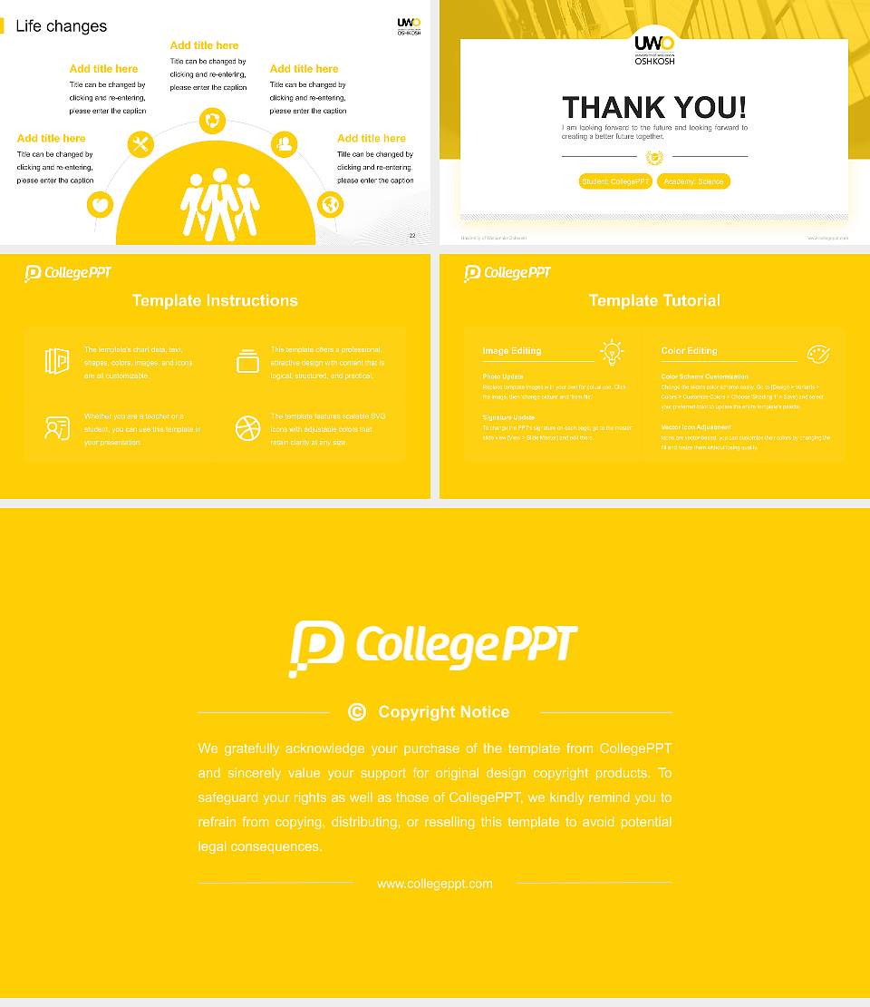 University of Wisconsin-Oshkosh National Scholarship Defense PPT Template16:9 ratio PPT effect preview image4
