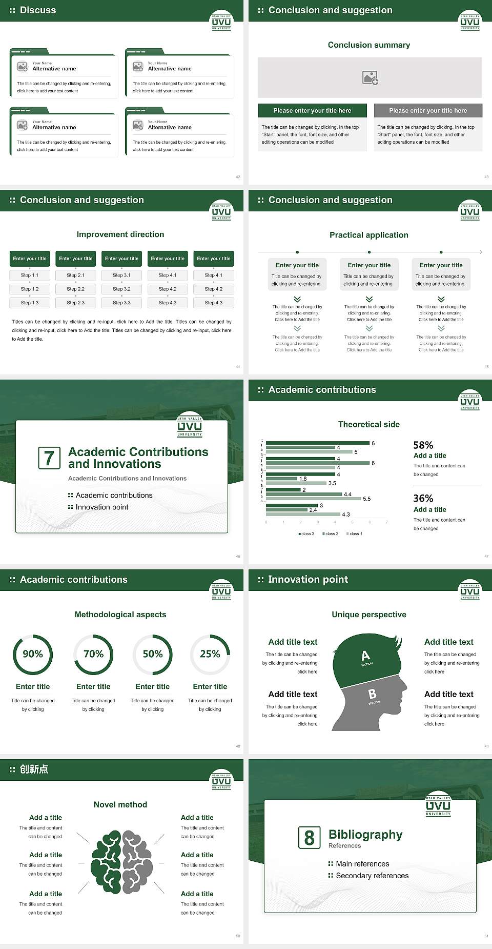 Utah Valley University Graduation Thesis Defense PPT Template4:3 ratio PPT effect preview image6
