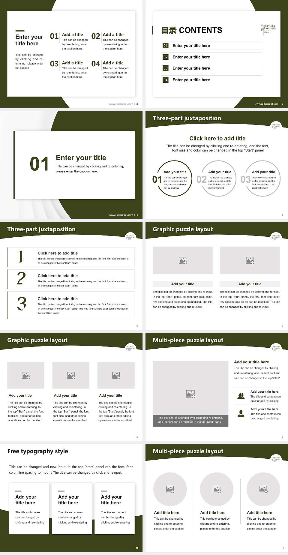 Walla Walla University Academic Presentation/Research Findings Report PPT Template4:3 ratio PPT effect preview image2