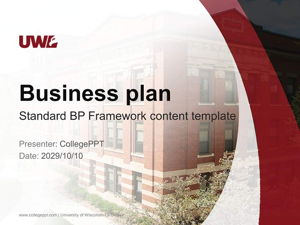University of Wisconsin-La Crosse Competition/Entrepreneurship Contest PPT Template4:3 ratio PPT effect preview image9